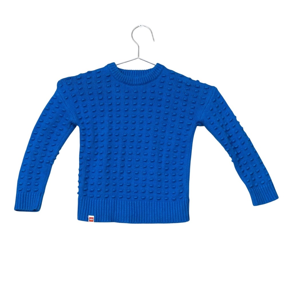 LEGO x Target Kids 4T Blue Sweater 3D Brick Textured Knit Pullover Crewneck